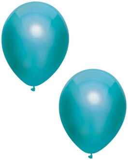Feest ballonnen - metallic petrol - 10x stuks - 30 cm - verjaardag versiering