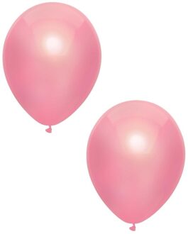 Feest ballonnen - metallic roze - 10x stuks - 30 cm - verjaardag versiering