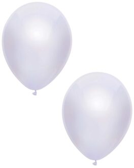 Feest ballonnen - metallic wit - 50x stuks - 30 cm - verjaardag versiering