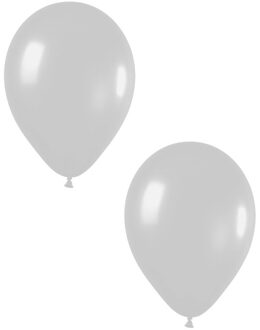 Feest ballonnen - metallic zilver - 10x stuks - 30 cm - verjaardag versiering