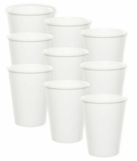 Feest bekertjes karton - wit - 24x stuks - 256 ml - Wegwerpbekertjes