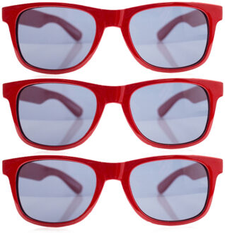 Feest en zonnebril voor kinderen - 6x - rood - kunststof - verkleedbrillen