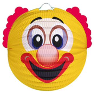 Feest Lampion gele clown 20 cm Geel