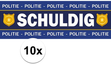 Feest politie/agent schuldig stickers 10 stuks