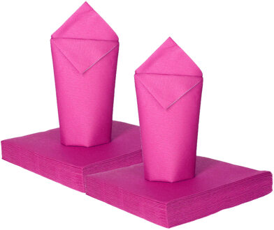 Feest servetten - 100x - fuchsiaroze - 2 laags - 33x33cm