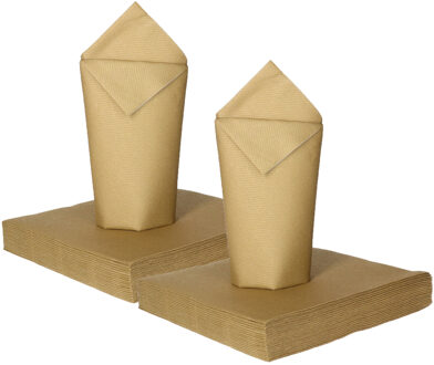 Feest servetten - 100x - goud - 3 laags - 33 x 33 cm