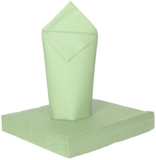 Feest servetten - 16x - mintgroen - 3 laags - 33 x 33 cm