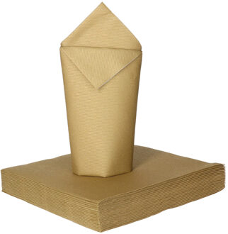 Feest servetten - 20x - goud - 3 laags - 33 x 33 cm