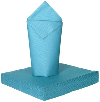 Feest servetten - 25x - babyblauw - 2 laags - 33x33cm