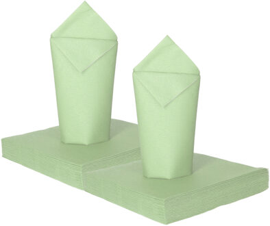 Feest servetten - 32x - mintgroen - 3 laags - 33 x 33 cm