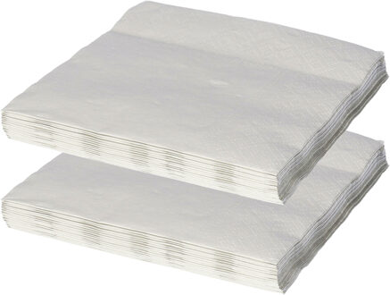 Feest servetten - 32x - zilvergrijs - 3 laags - 33 x 33 cm