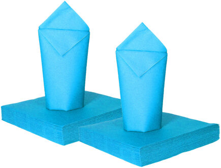 Feest servetten - 50x - blauw - 2 laags - 33x33cm