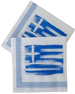 Feest servetten - 60x - Griekenland thema - 3 laags - 33 x 33 cm