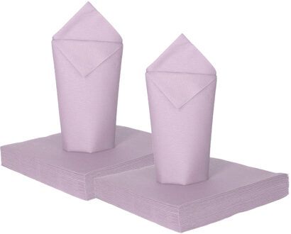 Feest servetten - 80x - lavendel paars - 3 laags - 33 x 33 cm
