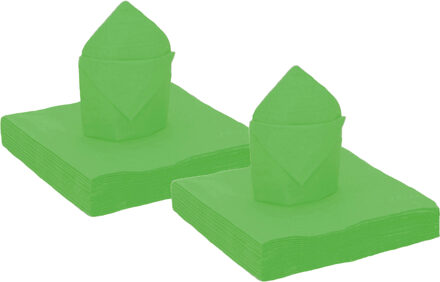 feest servetten fel groen - 100x stuks - 40 x 40 cm - Feestservetten