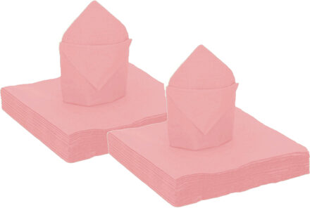 feest servetten roze - 100x stuks - 40 x 40 cm - Feestservetten