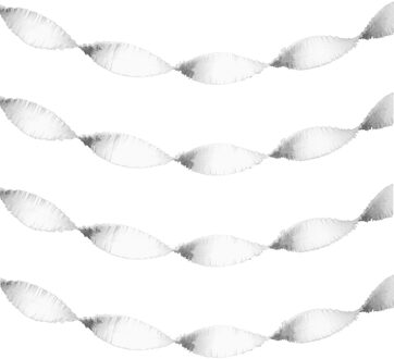 Feest slinger - 2x - wit - crepe papier - 24 meter - draaislinger decoratie