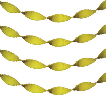 Feest slinger - 3x - geel - crepe papier - 24 meter - draaislinger decoratie