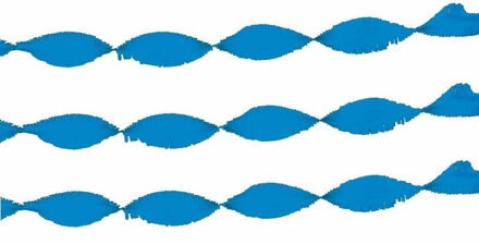 Feest slinger - 3x - lichtblauw - 6 meter - crepe papier - feestslingers - geboorte feestversiering