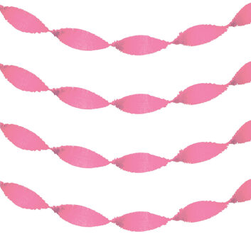 Feest slinger - 6x - lichtroze - crepe papier - 24 meter - draaislinger decoratie