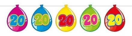 Feest slinger ballonnen 20 Jaar - 3x stuks - 10 meter - verjaardag leeftijd versiering