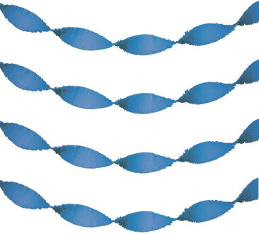 Feest slinger - blauw - crepe papier - 24 meter - draaislinger decoratie