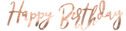 Feest slinger Happy Birthday - 62 x 16 cm - Rose goud - Verjaardag - Feestje Goudkleurig