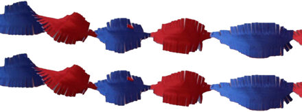 Feest slinger Holland thema - 2x - rood / wit / blauw - crepe papier - 24M - draaislinger