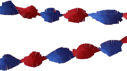 Feest slinger Holland thema - 2x stuks - rood / wit / blauw - crepe papier - 24M - draaislinger