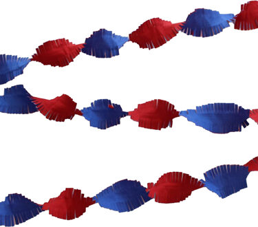 Feest slinger Holland thema - 6x - rood / wit / blauw - crepe papier - 24M - draaislinger