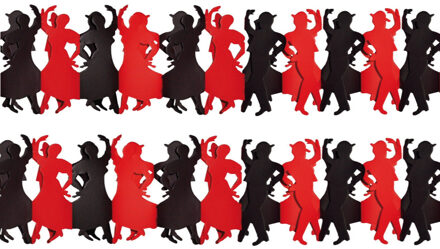 Feest slinger spanje thema flamenco dansers - 2x - papier - 300 cm - brandvertragend