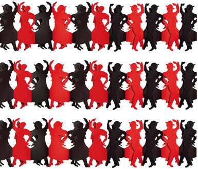 Feest slinger spanje thema flamenco dansers - 3x - papier - 300 cm - brandvertragend