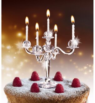Feest taarten kandelaar met kaarsjes