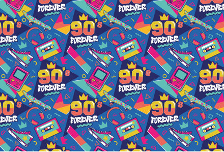 Feest tafelkleed foute 90s party - 137 x 274 cm - papier - Jaren 90 thema feest versiering