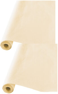 Feest tafelkleed op rol - 2x - creme wit - 120cm x 5m - papier