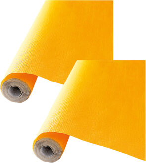 Feest tafelkleed op rol - 2x - geel - 120cm x 5m - papier