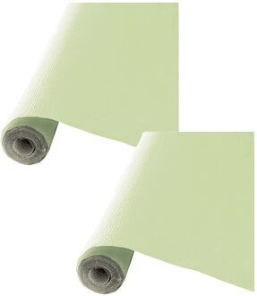 Feest tafelkleed op rol - 2x - mint groen - 120cm x 5m - papier