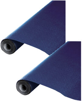 Feest tafelkleed op rol - 2x - navy blauw - 120cm x 5m - papier
