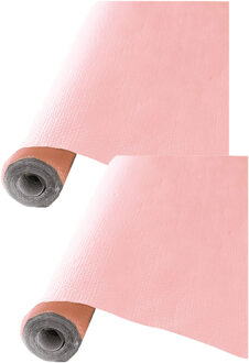 Feest tafelkleed op rol - 2x - roze - 120cm x 5m - papier