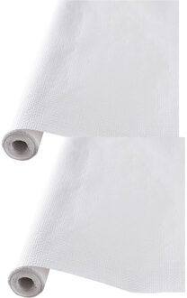Feest tafelkleed op rol - 2x - wit - 120cm x 5m - papier