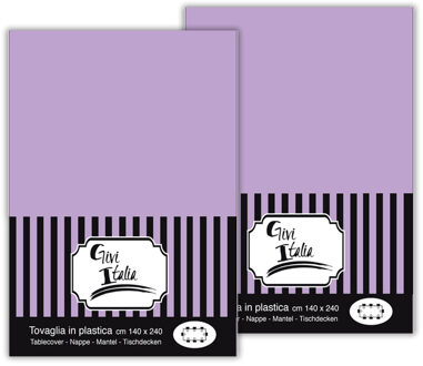 Feest tafelkleed van pvc - 2x - lila paars - 240 x 140 cm - tafel versiering