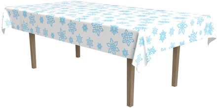 Feest Tafellaken/tafelkleed met sneeuwvlokken - winter - 137 x 274 cm - plastic