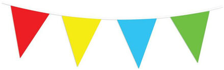Feest/verjaardag vlaggenlijn - multi kleuren - 30 meter - kunststof