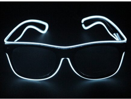Feest/verkleed bril met LED verlichting - wit - neon party