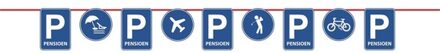 Feest vlaggenlijn/slinger - pensioen/met de VUT - 10 m - verkeersborden thema