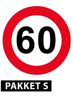 Feestartikelen 60 jaar pakket klein - Feestpakketten Wit