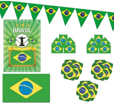 Feestartikelen Brazilie versiering - pakket - Braziliaanse feestversiering