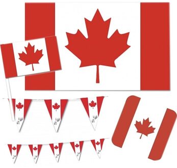 Feestartikelen Canada versiering pakket - Canada landen thema decoratie - Canadese vlag