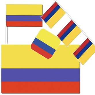 Feestartikelen Colombia versiering pakket - Colombia landen thema decoratie - Colombiaanse vlag