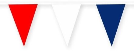 Feestartikelen Kroatie thema stoffen slingertje rood/wit/blauw 10 m